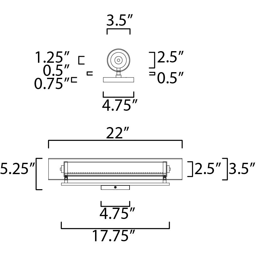 Centrum LED 22 inch Polished Chrome Bath Vanity Light Wall Light