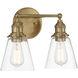 Barwell 2 Light 15 inch Oxidized Aged Brass Bath Vanity Light Wall Light