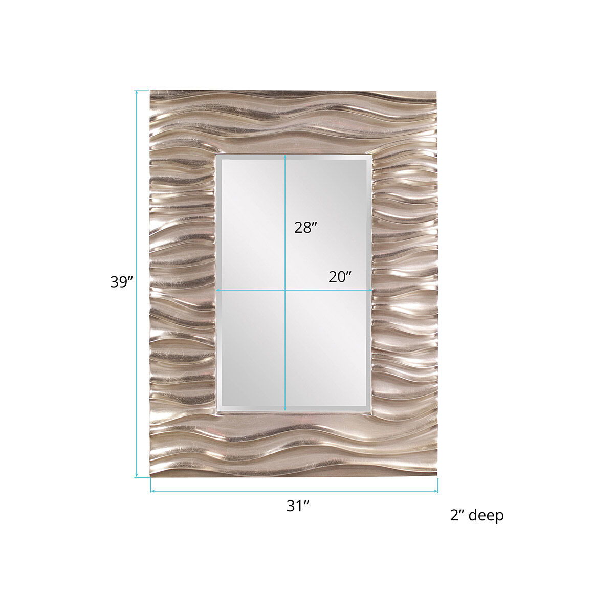 Zenith 39 X 31 inch Silver Leaf Wall Mirror
