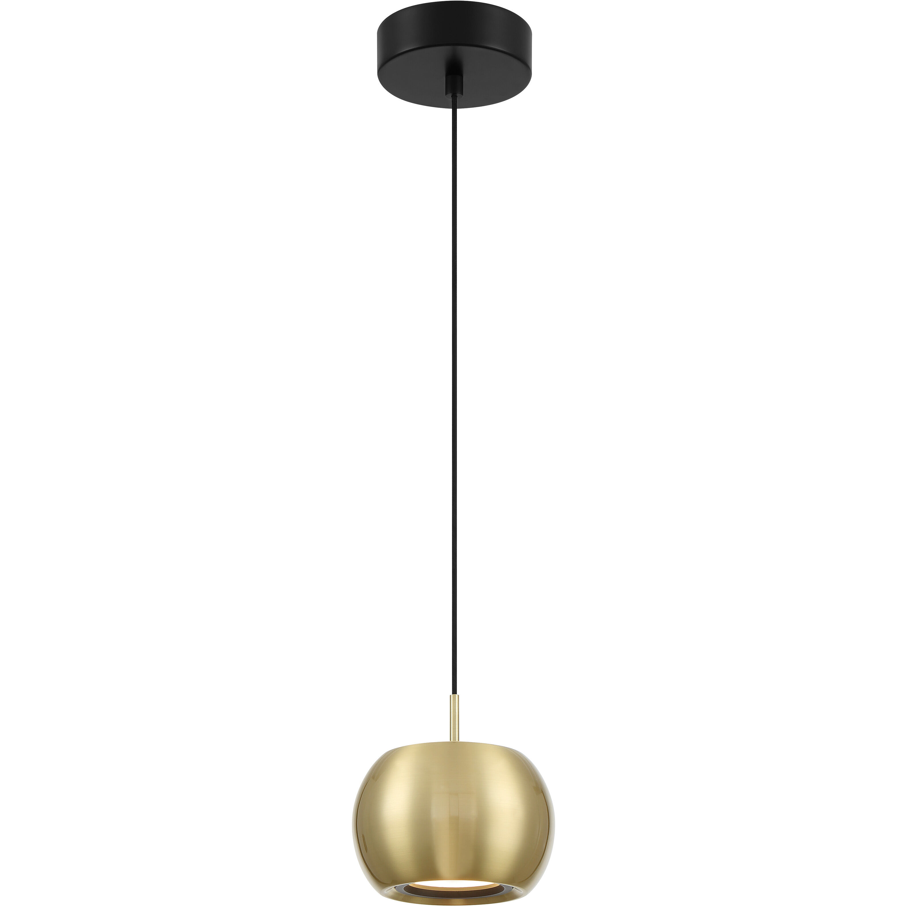 Halo LED 6 inch Coal And Brushed Gold Mini Pendant Ceiling Light