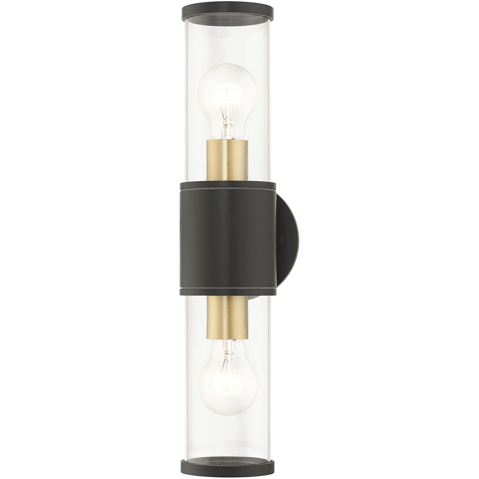 Atlantic 2 Light 17 inch Bronze with Antique Gold Finish Accents ADA Outdoor Large ADA Wall Lantern Wall Light