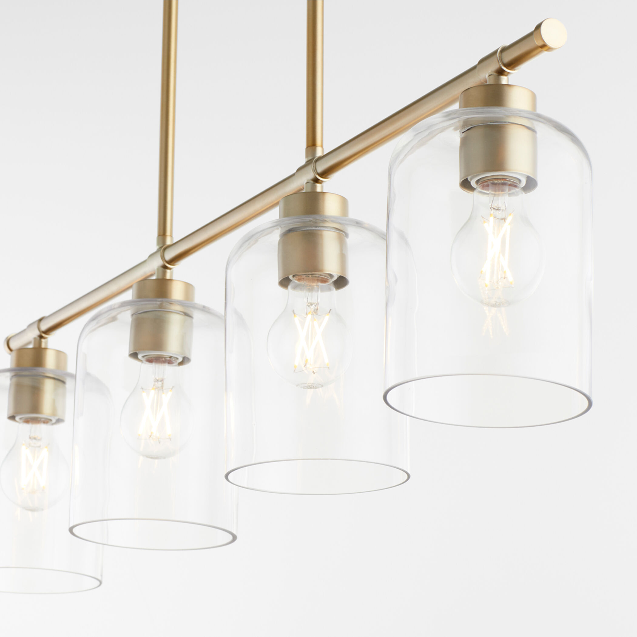 Tribute 4 Light 35 inch Aged Brass Linear Pendant Ceiling Light