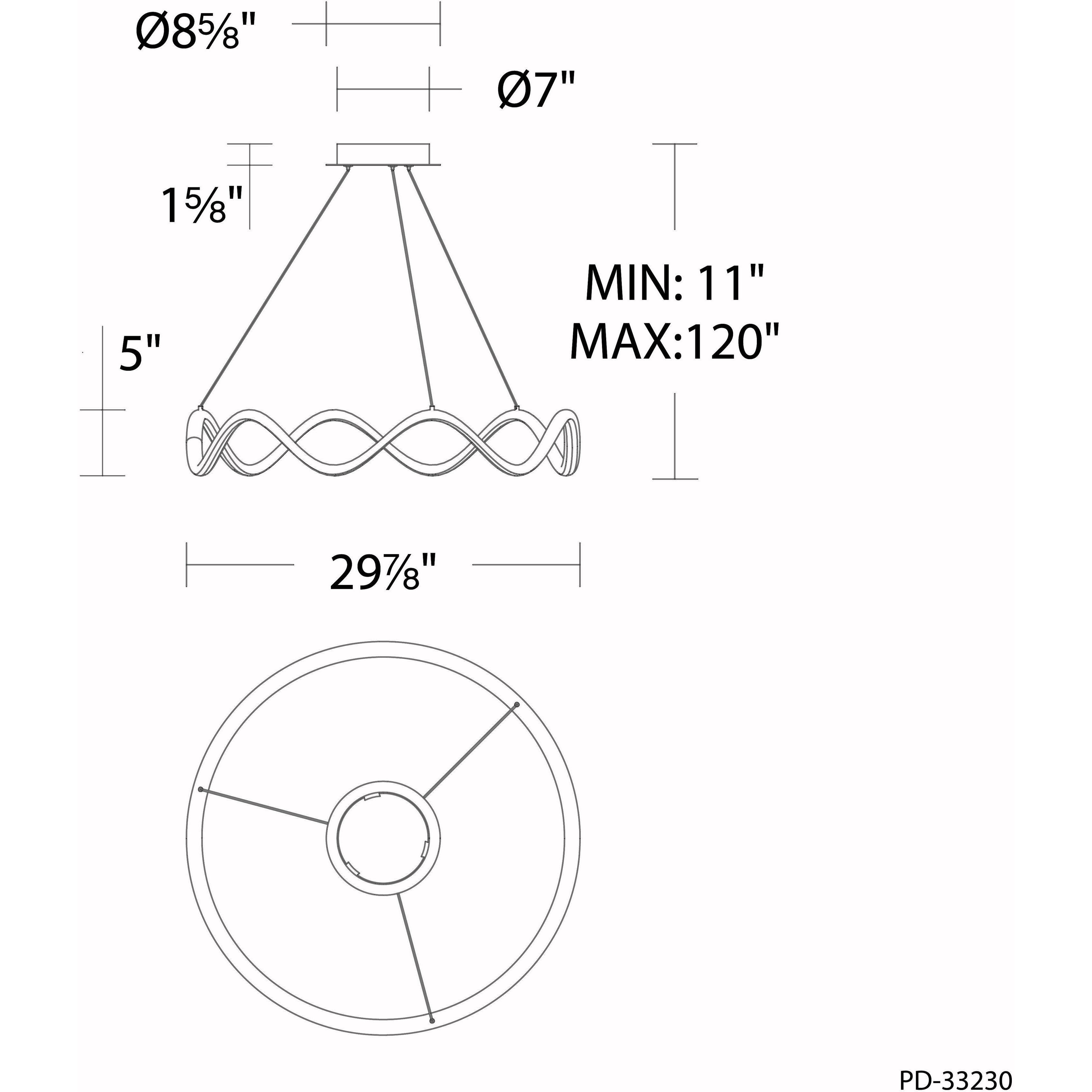 Morae LED 29.88 inch Brushed Nickel  Pendant Ceiling Light, dweLED