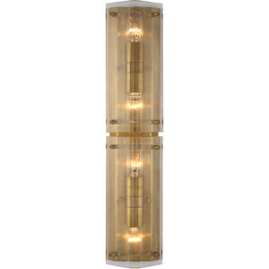AERIN Clayton LED 5.5 inch Crystal and Hand-Rubbed Antique Brass Sconce Wall Light