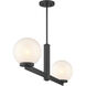 Modern 2 Light 42 inch Matte Black Linear Chandelier Ceiling Light