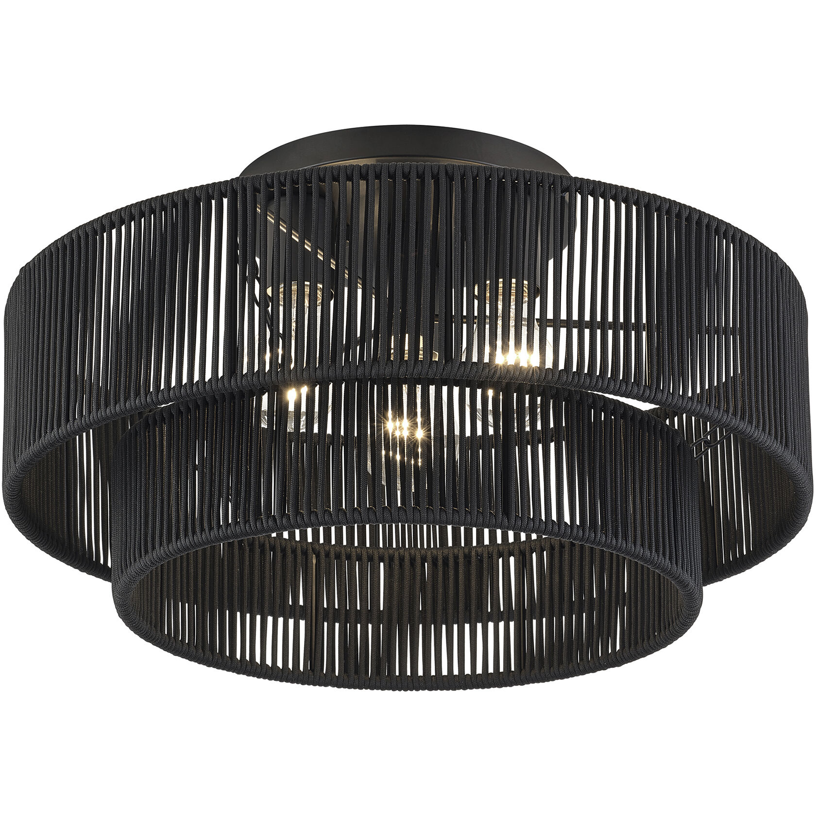 Acordia 3 Light 18 inch Black Semi Flush Mount Ceiling Light, Large