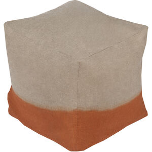 Dip Dyed 18 inch Taupe Pouf, Cube