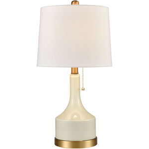 St. Simons Island 21 inch 60.00 watt Cream with Aged Brass Table Lamp Portable Light