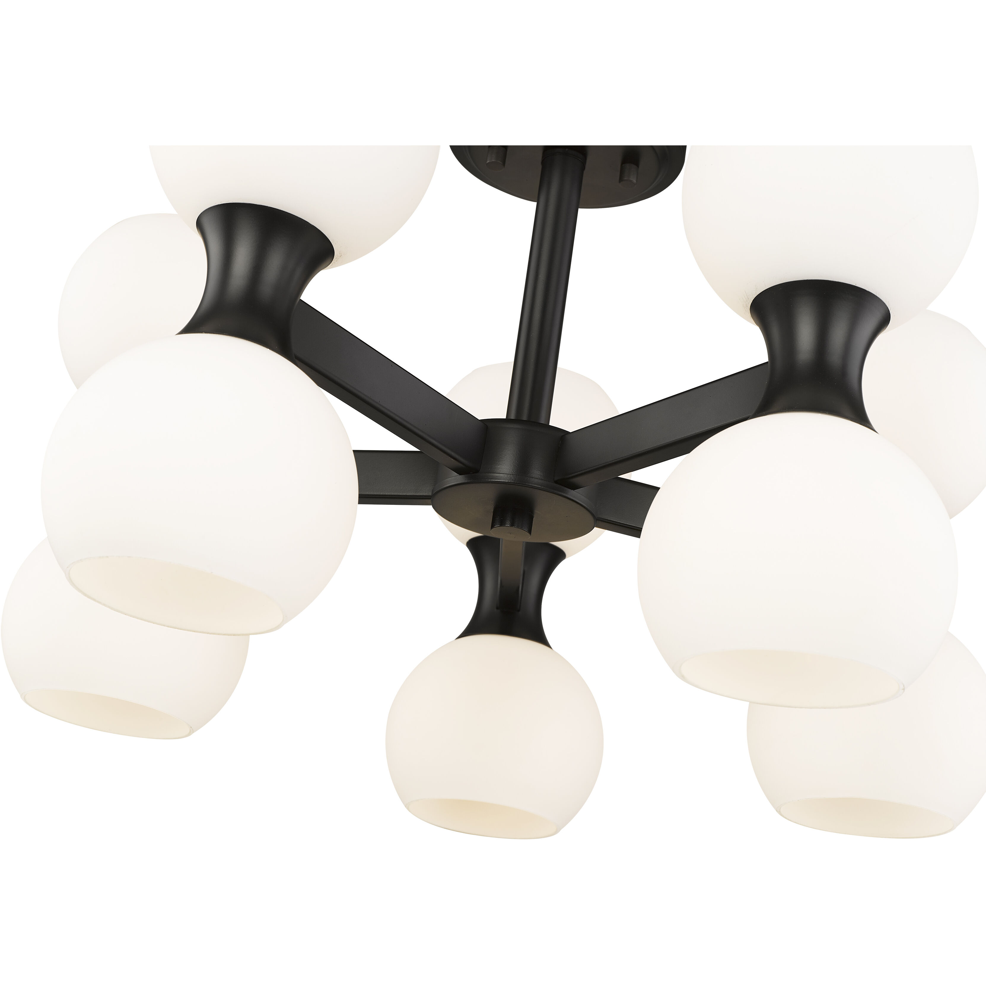 Artemis 10 Light 21 inch Matte Black Semi Flush Mount Ceiling Light