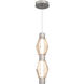 Aalto Mandrel LED Metallic Beige Silver Pendant Ceiling Light in 3000K LED, Optic Rib Amber