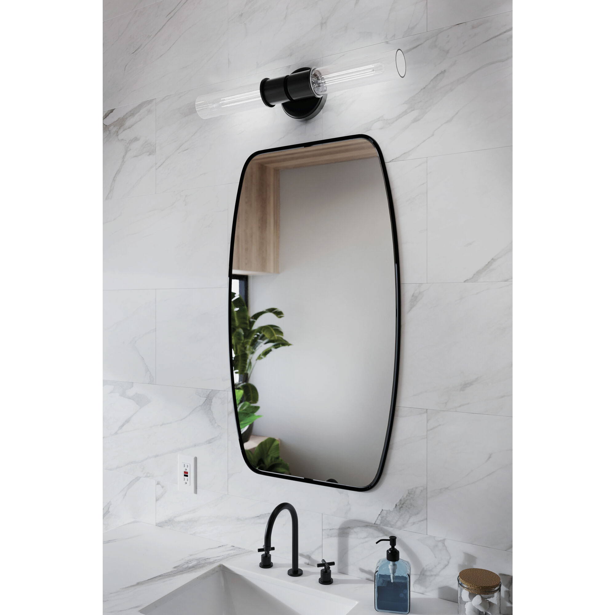 Aviv 2 Light 5.5 inch Black Wall Sconce Wall Light