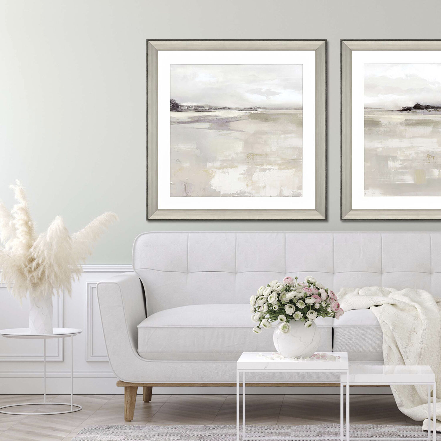 Dylife Neutral and Gray and Beige and Black Framed Art