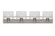 Celtic 4 Light 30 inch Satin Nickel Vanity Lighting Wall Light in Incandescent, Bubble Glass
