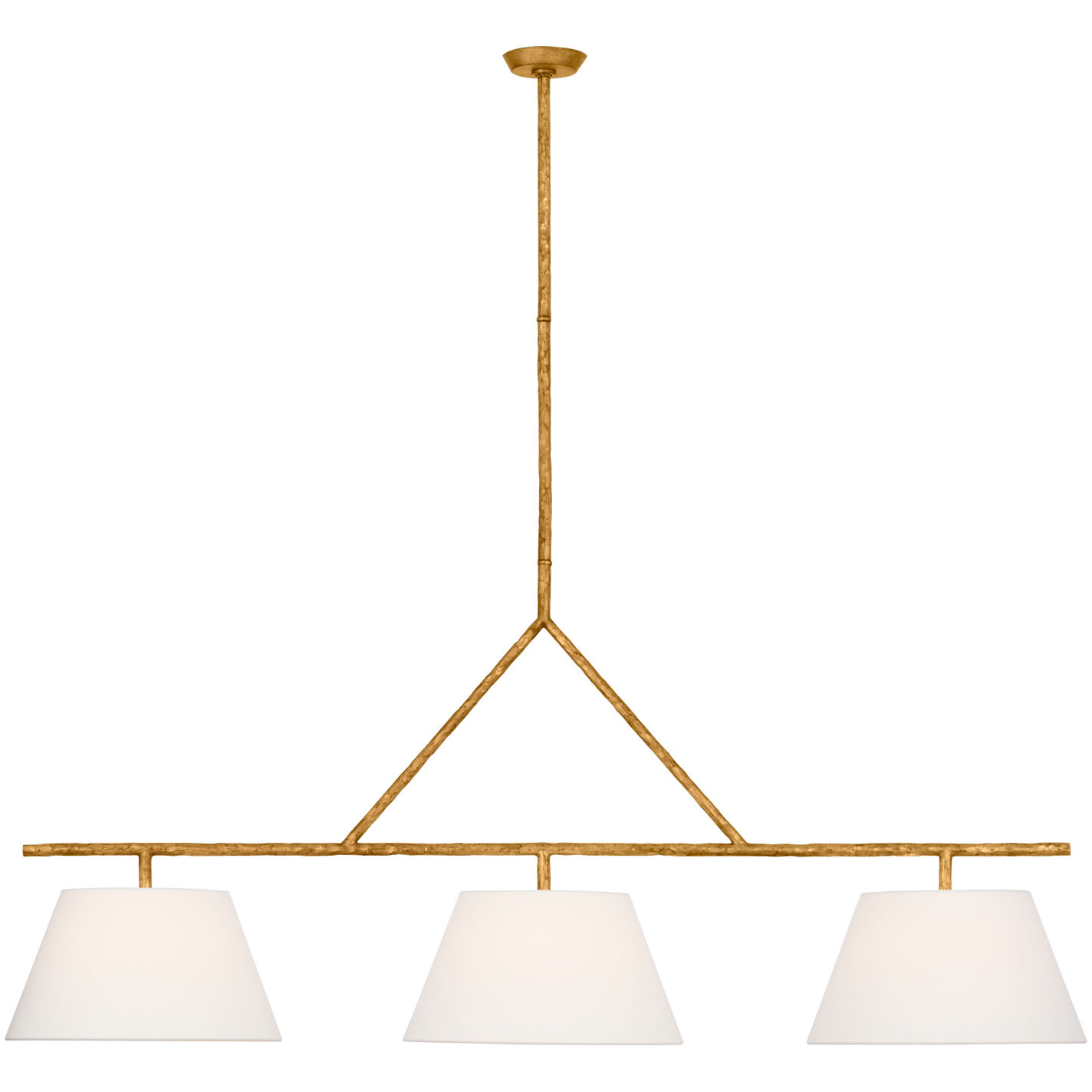Suzanne Kasler Collette LED 70 inch Gilded Iron Linear Chandelier Ceiling Light