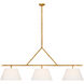 Suzanne Kasler Collette LED 70 inch Gilded Iron Linear Chandelier Ceiling Light