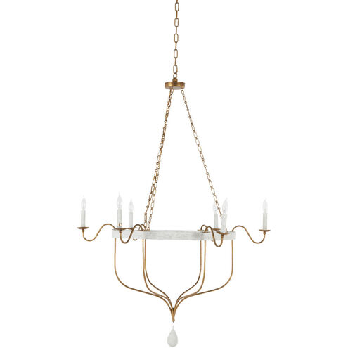 Karla 6 Light 42 inch Gilded Gold / Textured White Chandelier Ceiling Light