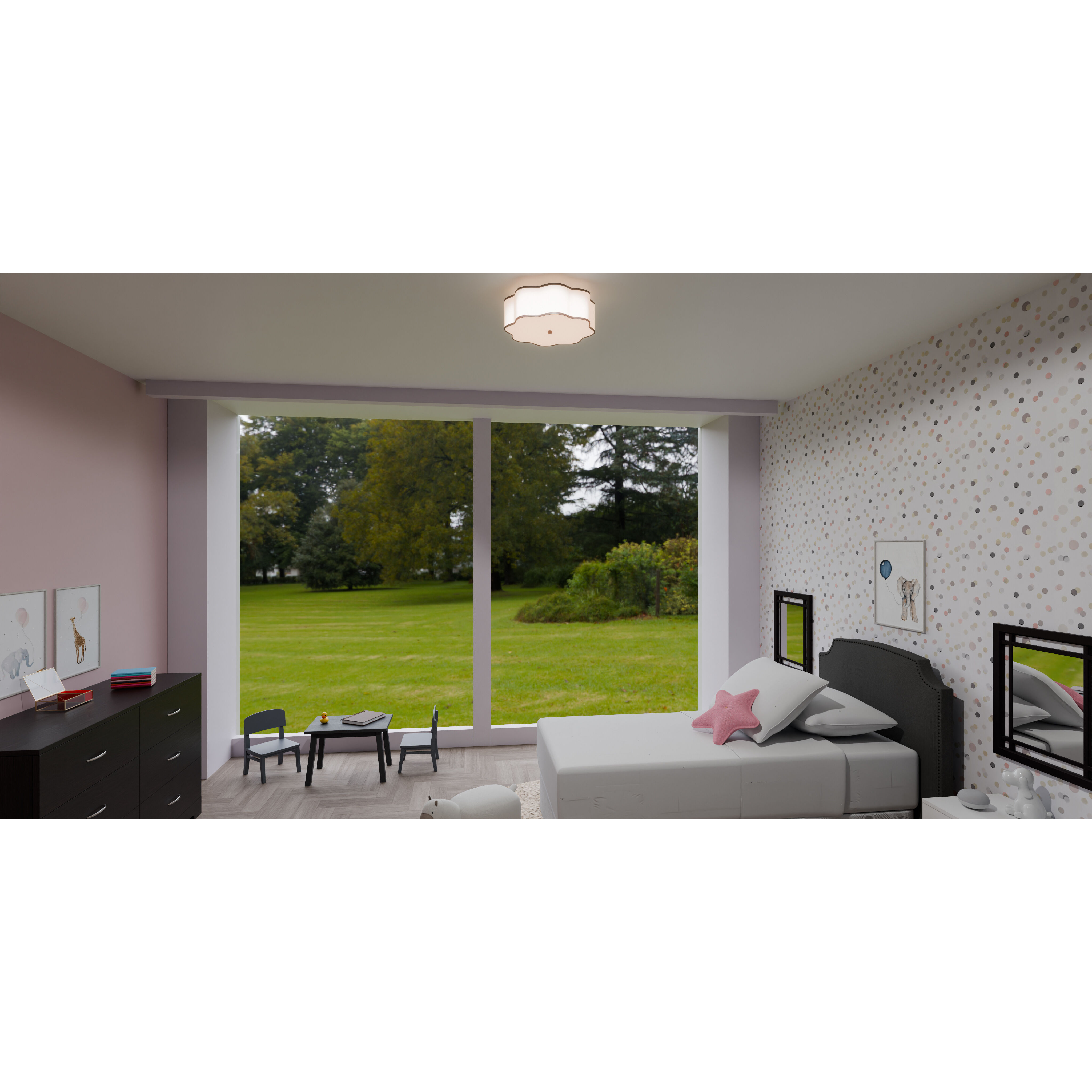 Mabry 4 Light 16 inch Matte Black Semi-Flush Mount Ceiling Light