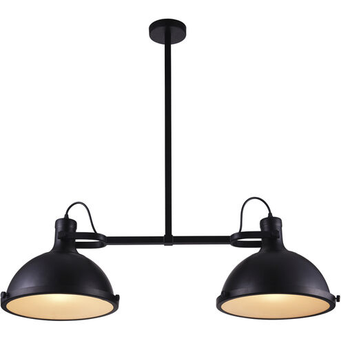 CWI Lighting Strum 2 Light 37 inch Black Island/Pool Table Light Ceiling Light 9760P37-2-101 - Open Box