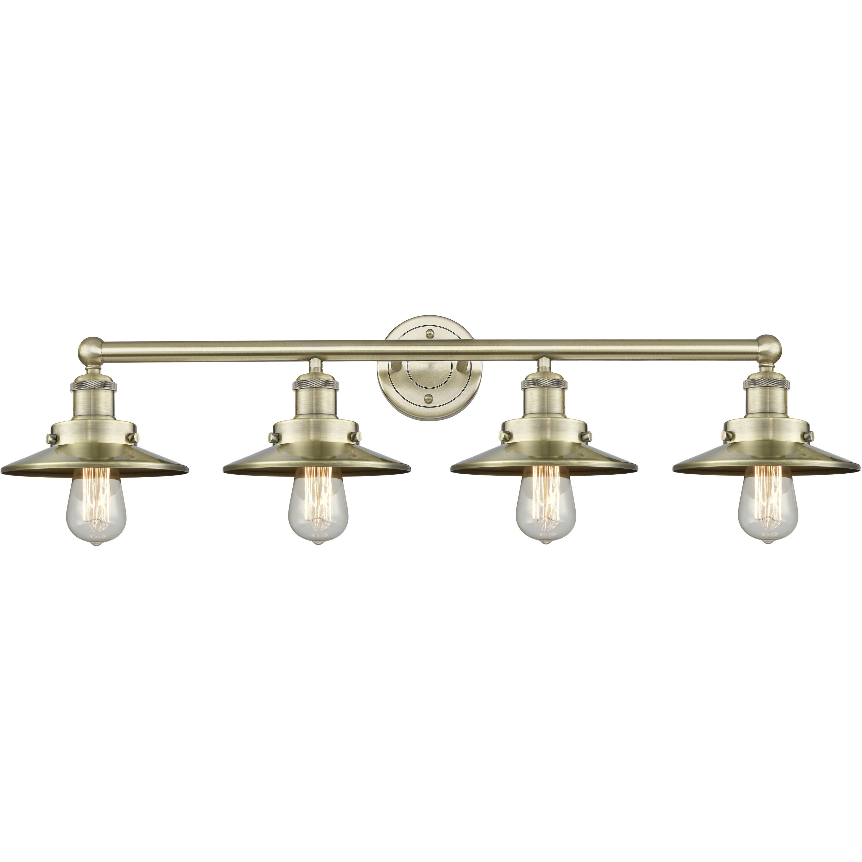 Railroad 4 Light 35 inch Antique Brass Bath Vanity Light Wall Light