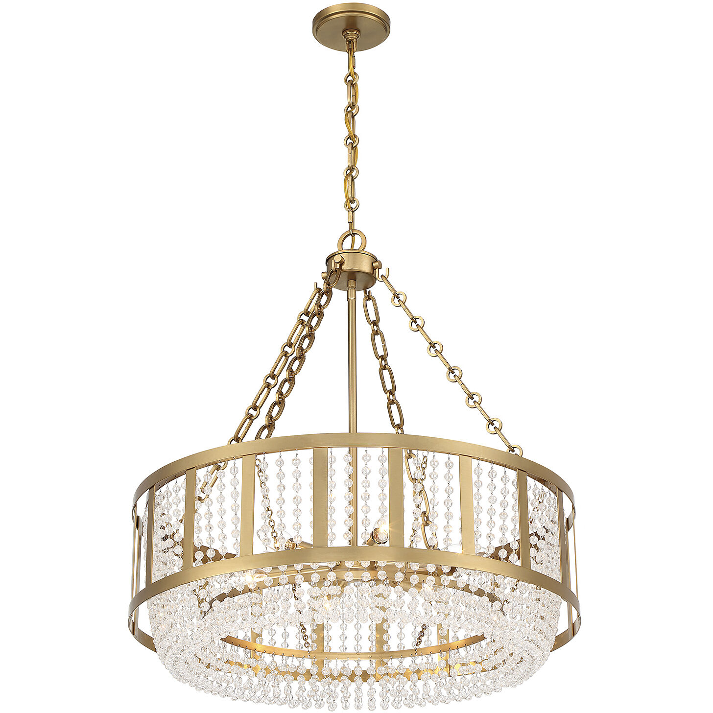 Mancini 6 Light 26 inch Warm Brass Pendant Ceiling Light