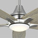 Lowden 52 LED 52 inch Brushed Steel with Silver/Light Grey Weathered Oak reversible blades Indoor/Outdoor Ceiling Fan