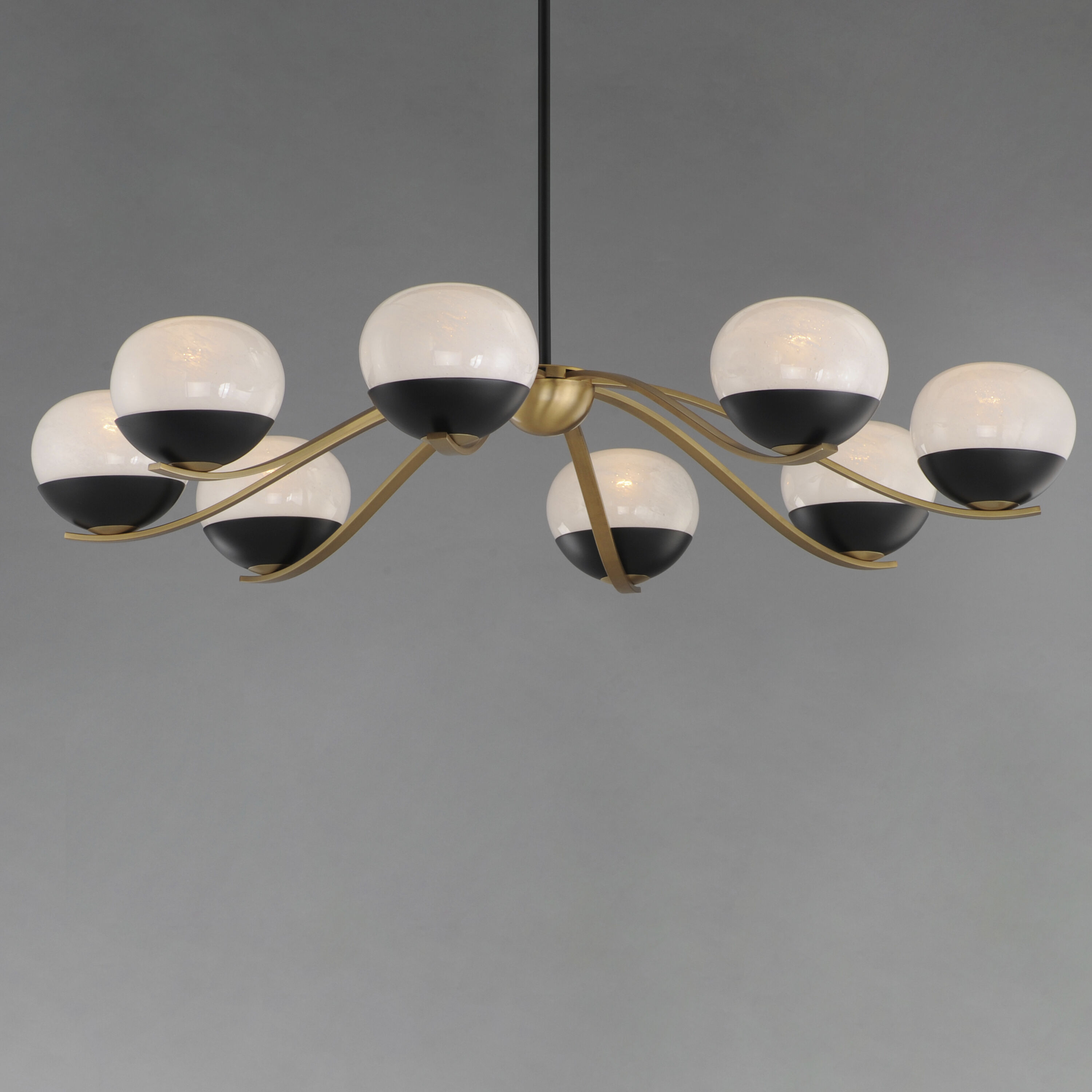 Lucerne 8 Light 42.75 inch Black and Natural Aged Brass Chandelier Ceiling Light