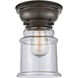 Aditi Canton LED 6 inch Oil Rubbed Bronze Flush Mount Ceiling Light in Seedy Glass, Aditi