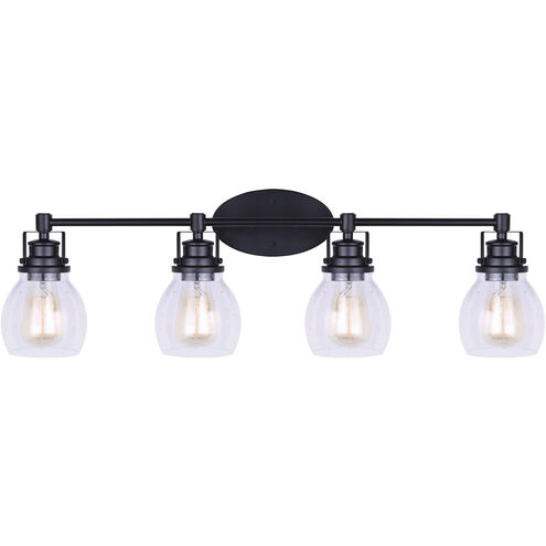 Madison 4 Light 33 inch Black Vanity Light Wall Light