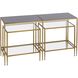 Carrick 52 X 15 inch Dark Mahogany with Antique Brass and Clear Nesting Console Table