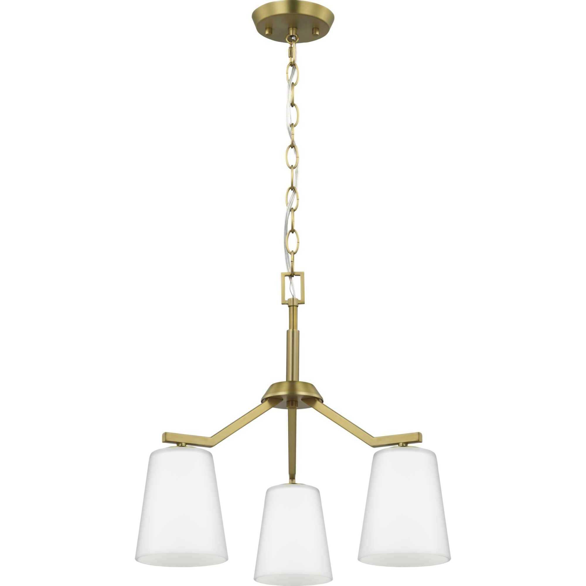 Vertex 3 Light 18 inch Brushed Gold Convertible Chandelier Ceiling Light