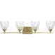 Drew & Jonathan Toffino 4 Light 36 inch Satin Brass Vanity Light Wall Light