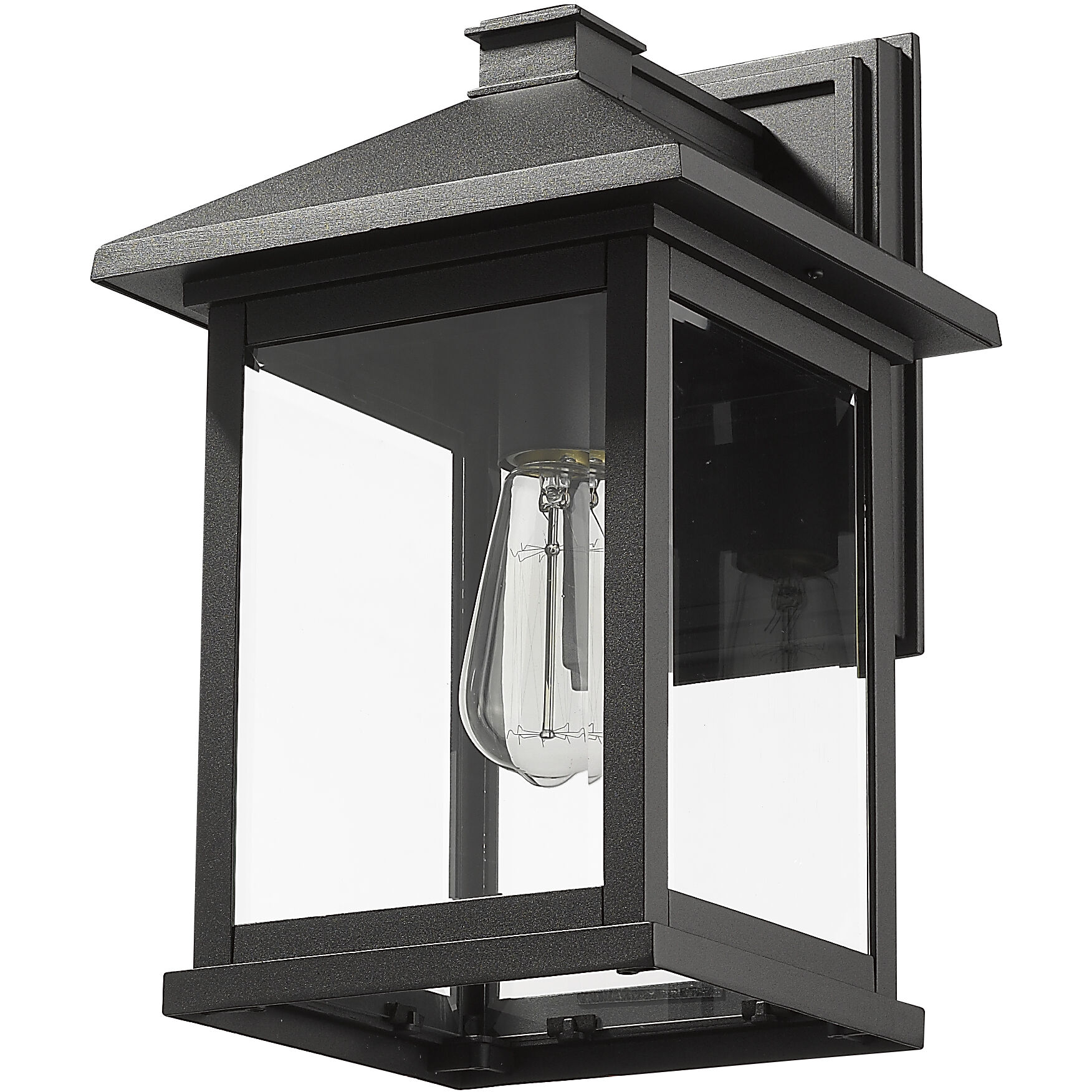 Portland 1 Light 15.75 inch Black Outdoor Wall Light