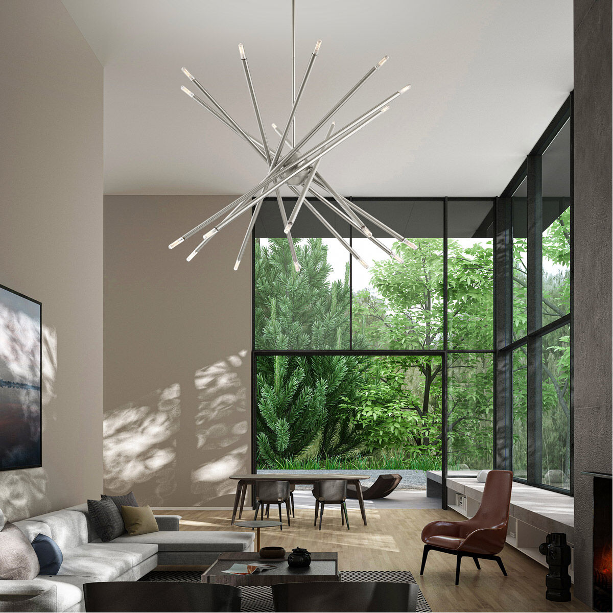 Soho 20 Light 38 inch Brushed Nickel Chandelier Ceiling Light