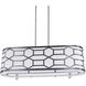 Pembroke LED 34 inch Polished Chrome Horizontal Pendant Ceiling Light, Geometric Laminated Trim