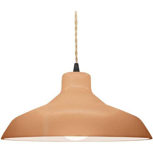Radiance LED 15.5 inch Adobe and Matte Black Pendant Ceiling Light