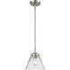 Nouveau Cone 1 Light 7.75 inch Brushed Satin Nickel Mini Pendant Ceiling Light in Incandescent, Clear, Nouveau