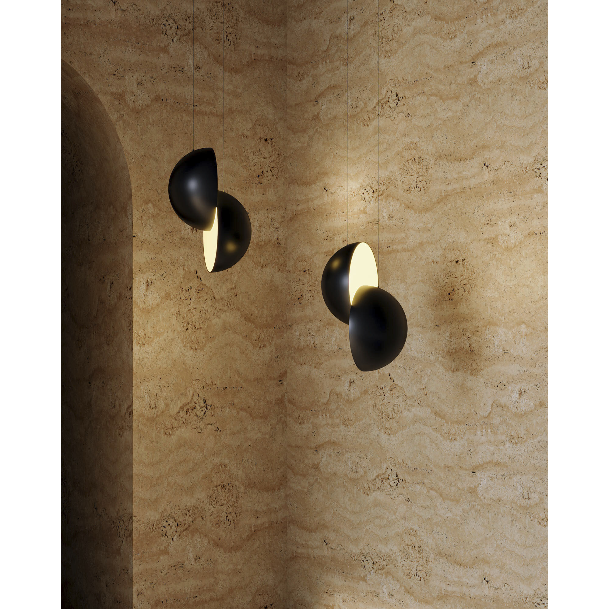 Void 15.75 inch Black Pendant Ceiling Light