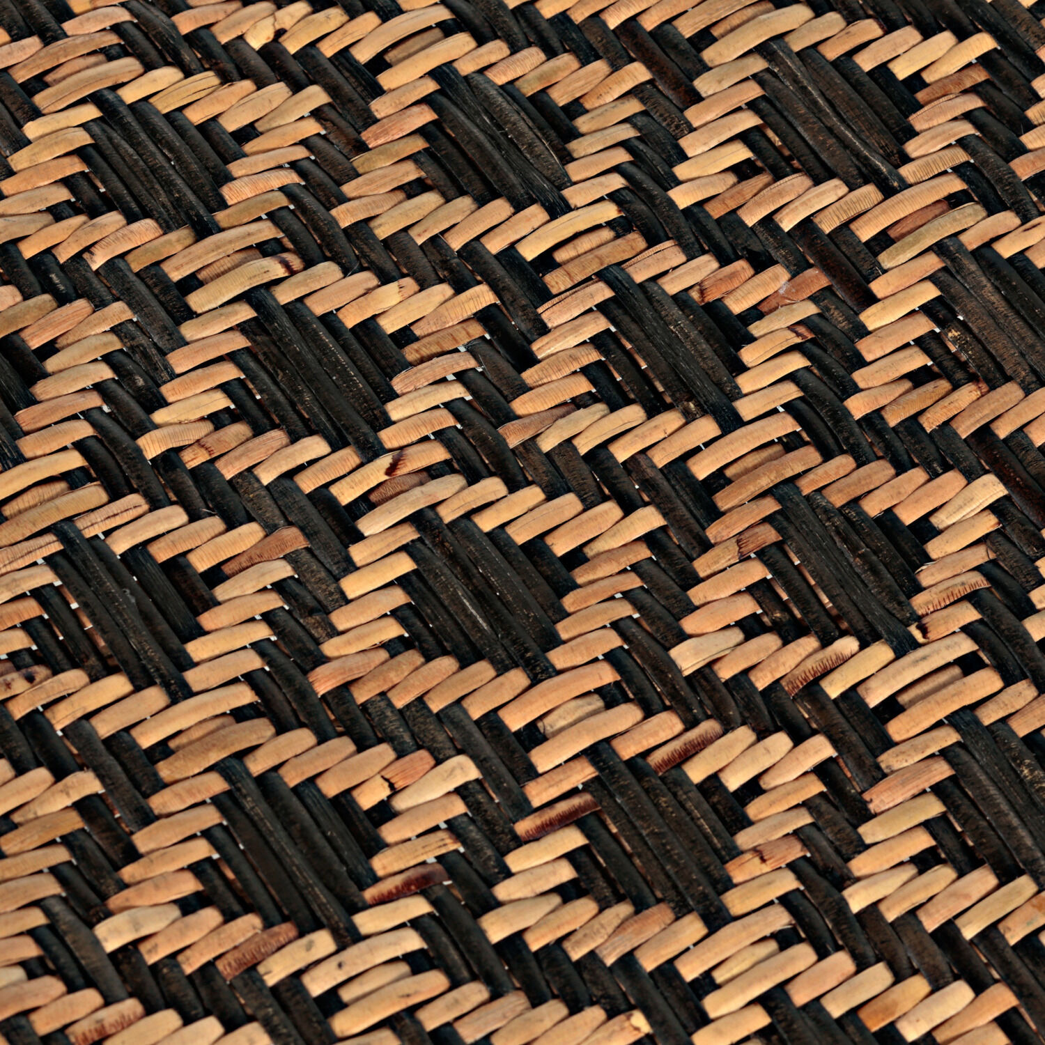 Bennet 18.75 inch Black and Natural Rattan Ottomans Stool