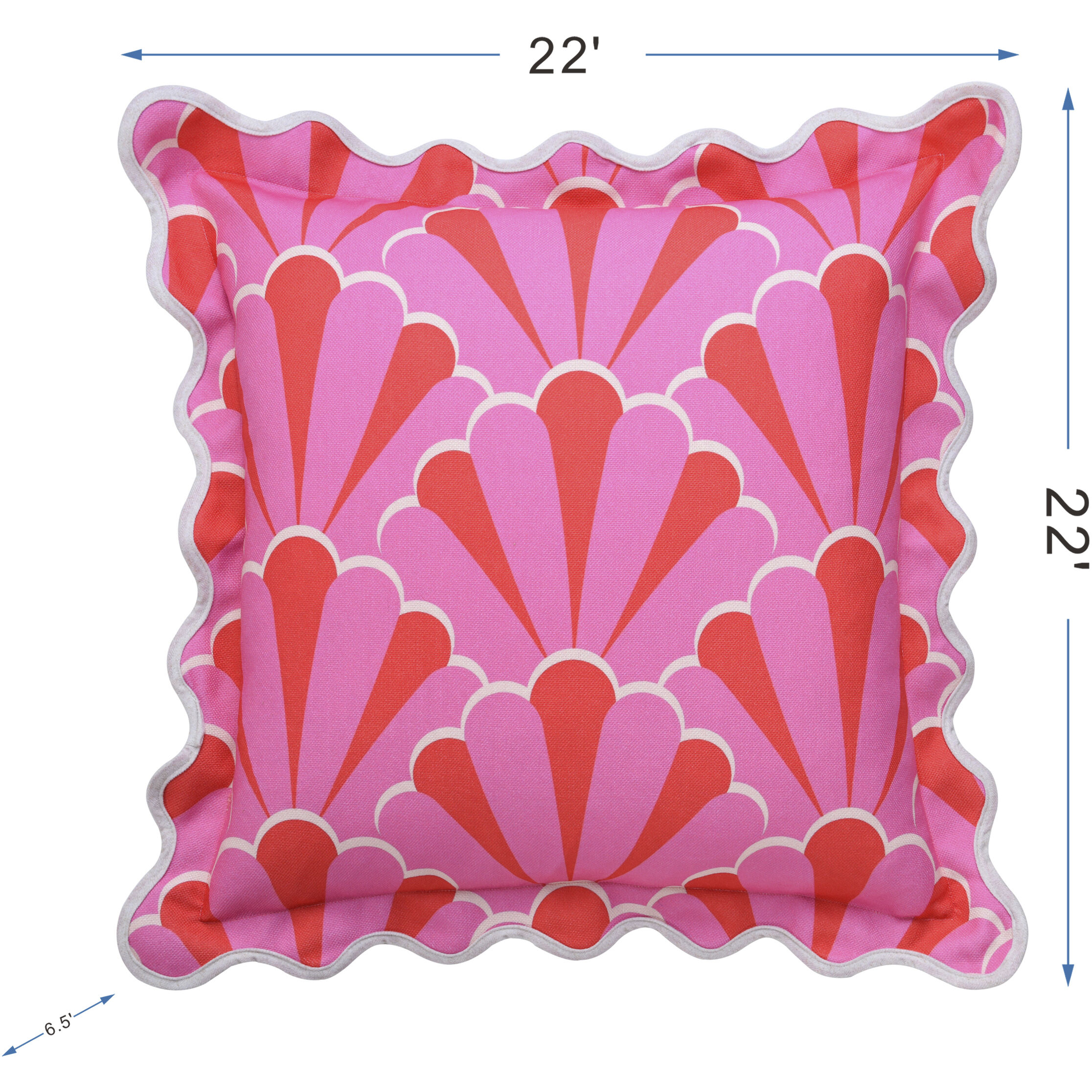 Lisa Ray 22 X 7 inch Multi and Pink and Red Pillow