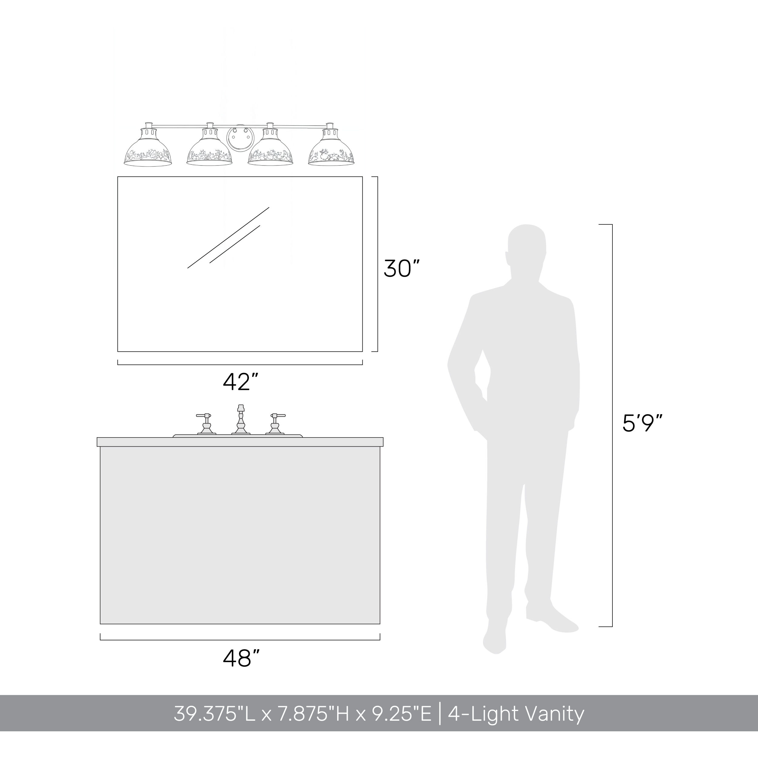 Kinsley Vanity Wall Light in Antique Black Iron