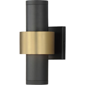 Reveal Outdoor LED 12 inch Black with Gold Outdoor Wall Mount