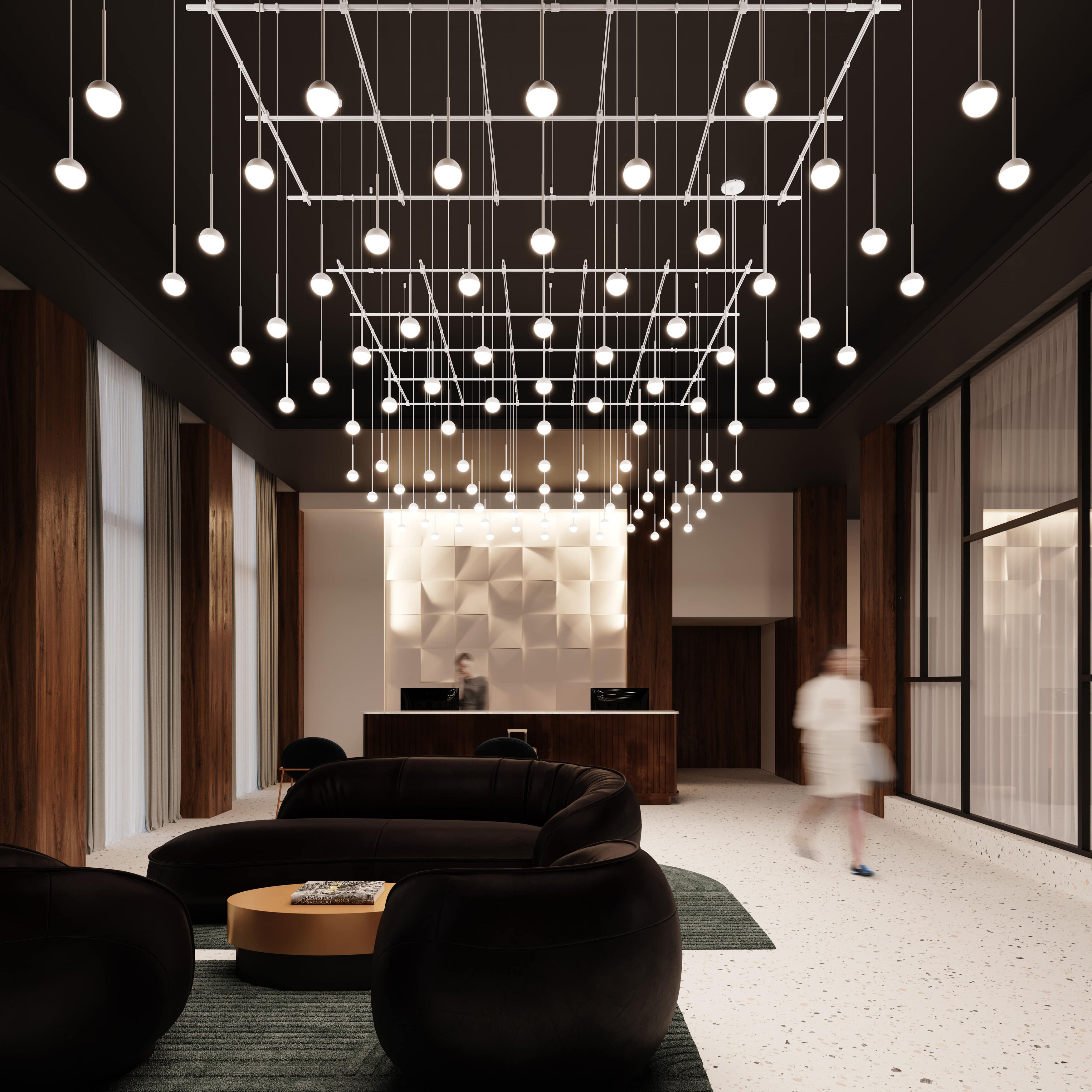 Suspenders LED 97 inch Satin White Suspension Ceiling Light, Multi-light