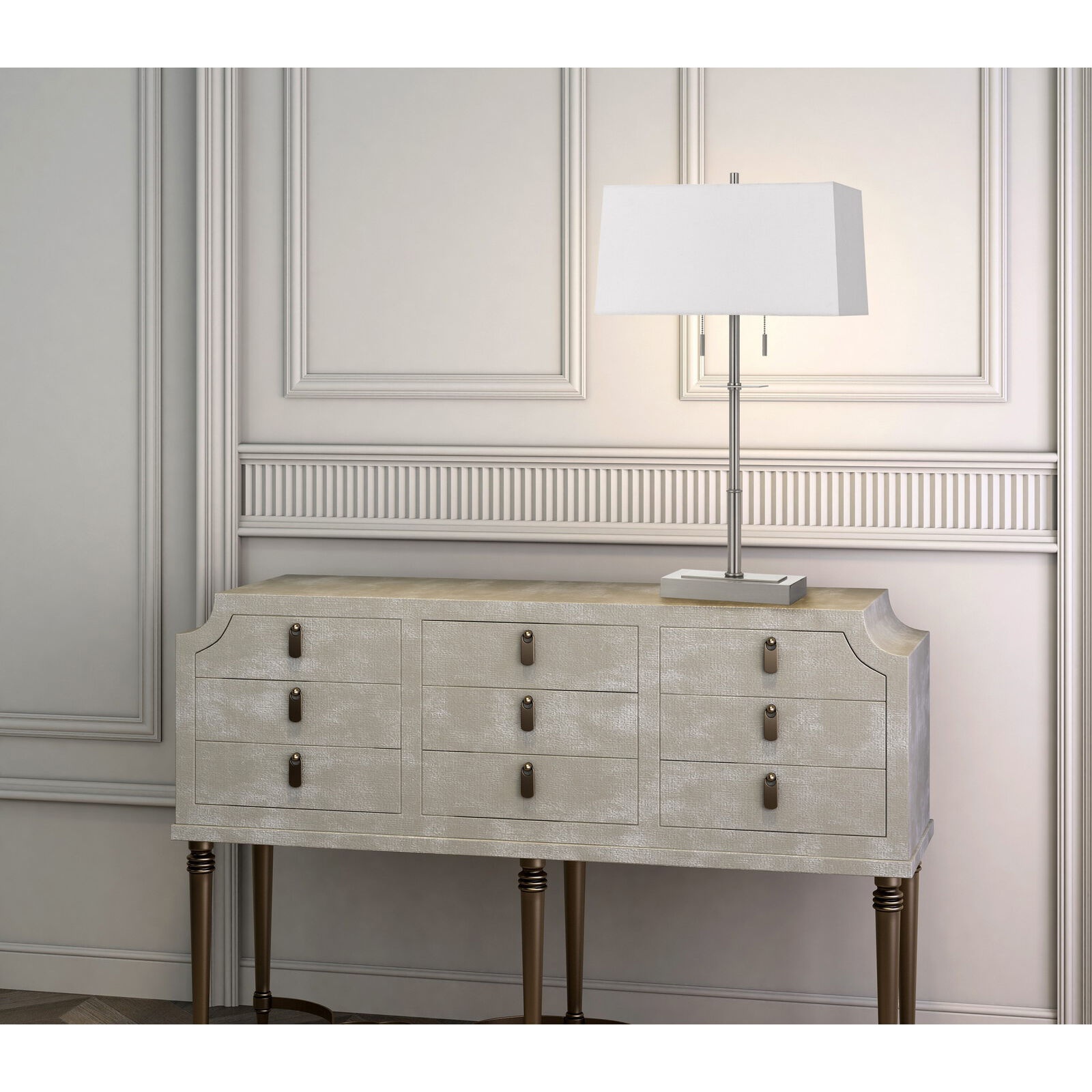 Norwich 30 inch 60 watt Brushed Steel Table Lamp Portable Light