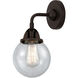 Nouveau 2 Beacon LED 6 inch Oil Rubbed Bronze Sconce Wall Light in Seedy Glass