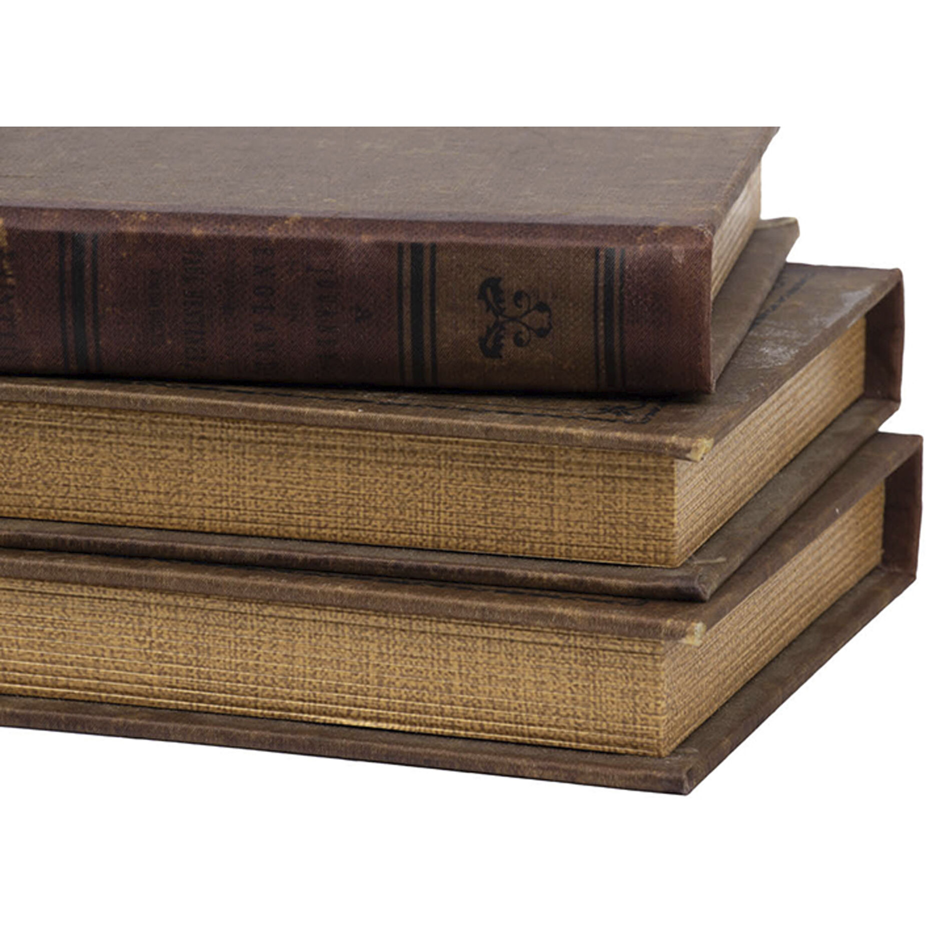 Anita 5.5 X 1.5 inch Brown Book Box, Set of 4