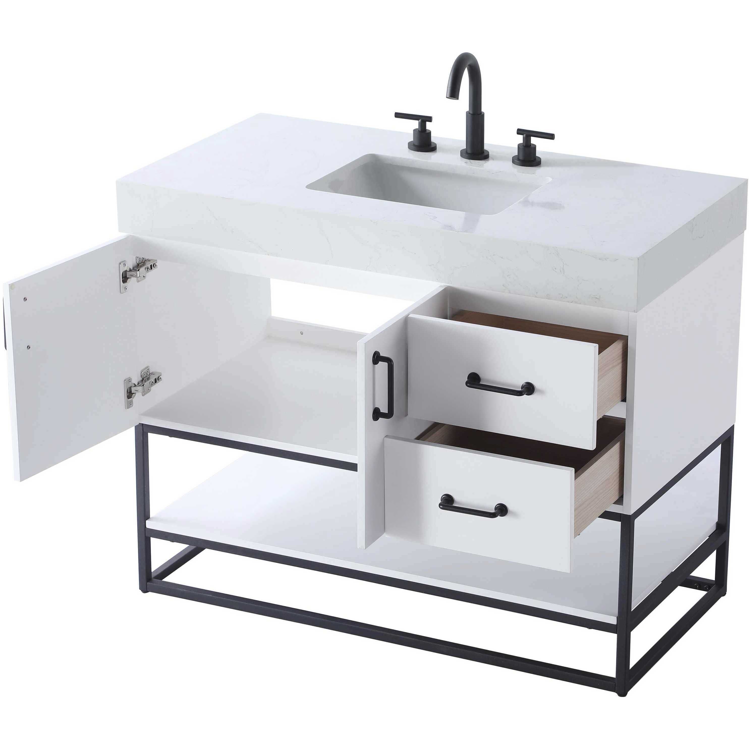 Caroline 42 X 34 inch White Bathroom Vanity Cabinet