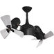 Atlas Dagny - LK 16 inch Matte Black with Barn Wood Tone Blades Rotational Ceiling Fan