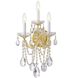 Maria Theresa Sconce Wall Light in Clear Hand Cut, Gold