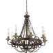Menard 8 Light 29 inch Fossil Stone Chandelier Ceiling Light