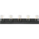 Lateral 5 Light 36 inch Black Bath Vanity Wall Light in Clear